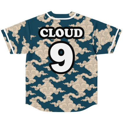 LEVITY Deep Teal Japanese Swirling Rave Baseball Jersey