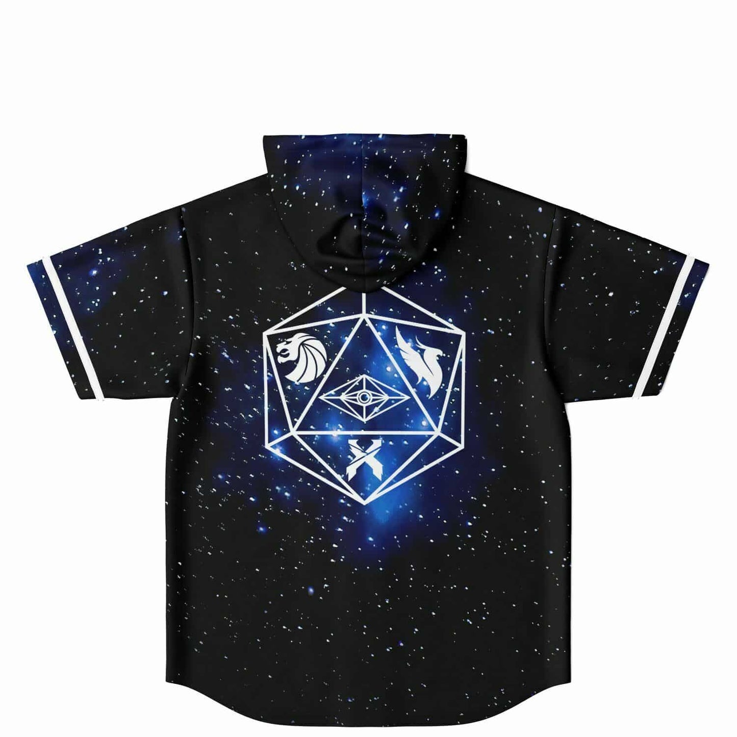Black Blue Night Sky Rave Hooded Baseball Jersey