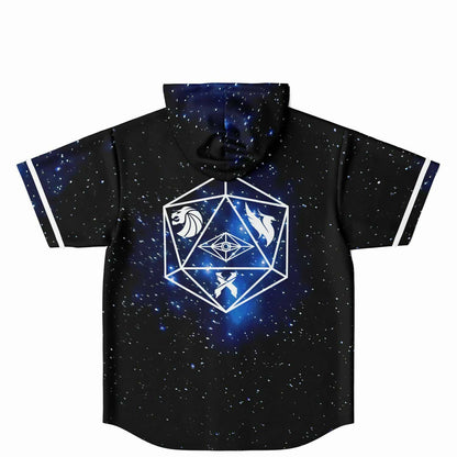 Black Blue Night Sky Rave Hooded Baseball Jersey
