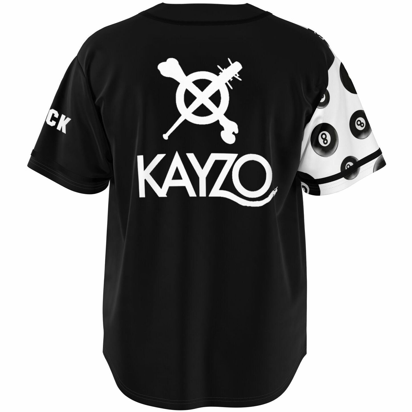 Kayzo Black White Split Panel Rave Baseball Jersey