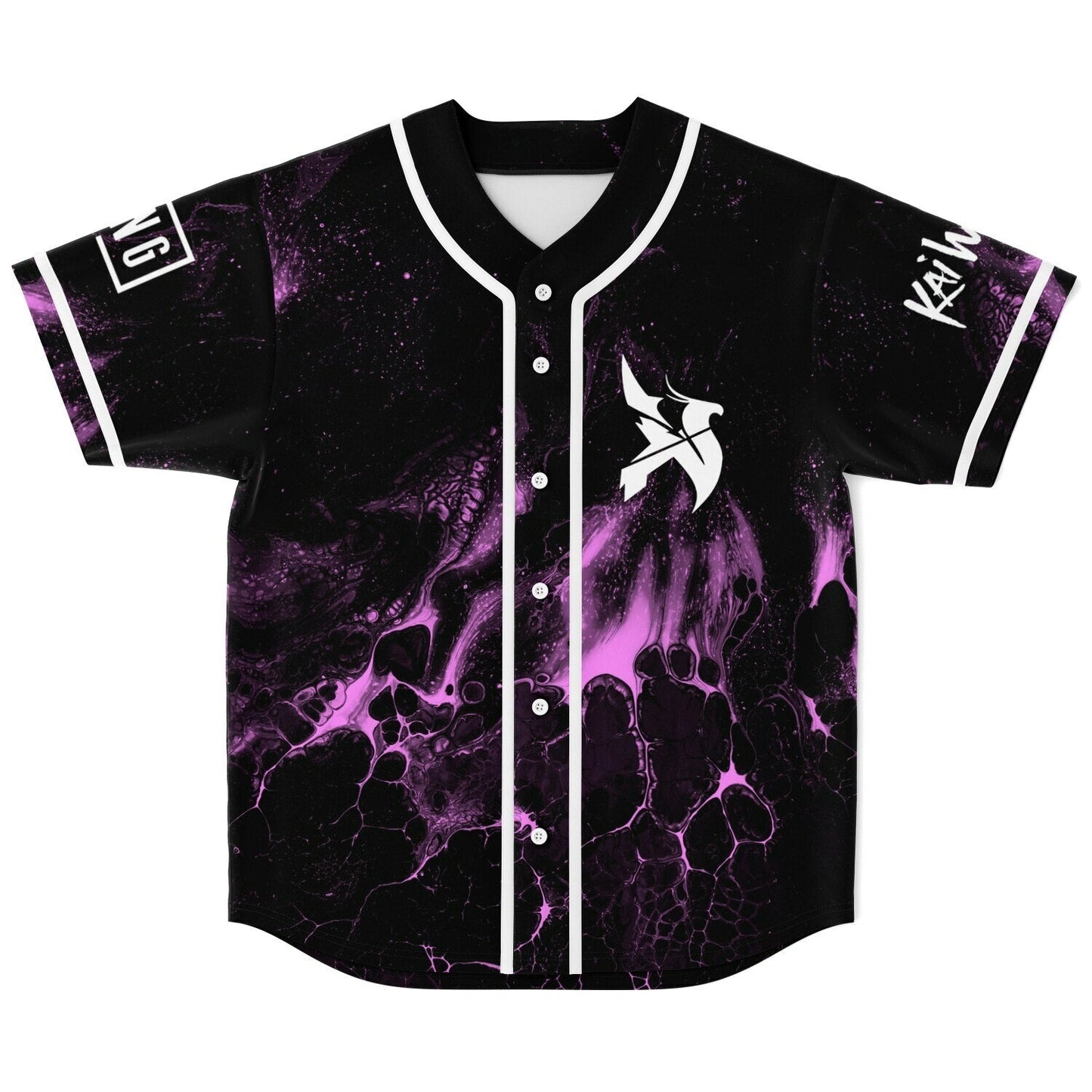 Kai Wachi Black Purple Liquid Rave Baseball Jersey