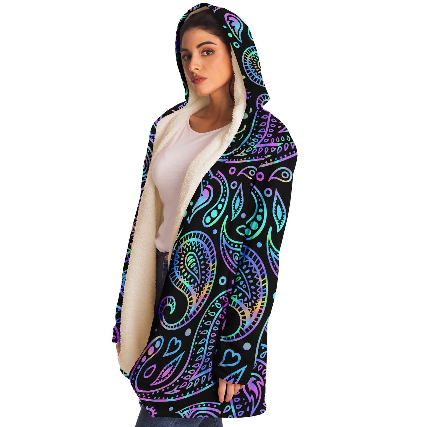 Black Paisley Rave Cloak