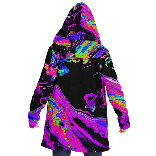 Black Psychedelic Liquid Rave Cloak