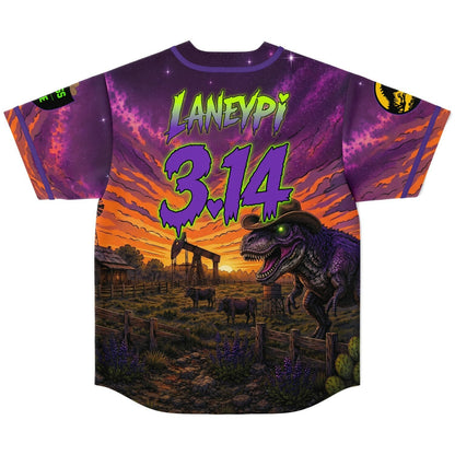 Purple Jurassic Dinosaurs Rave Baseball Jersey