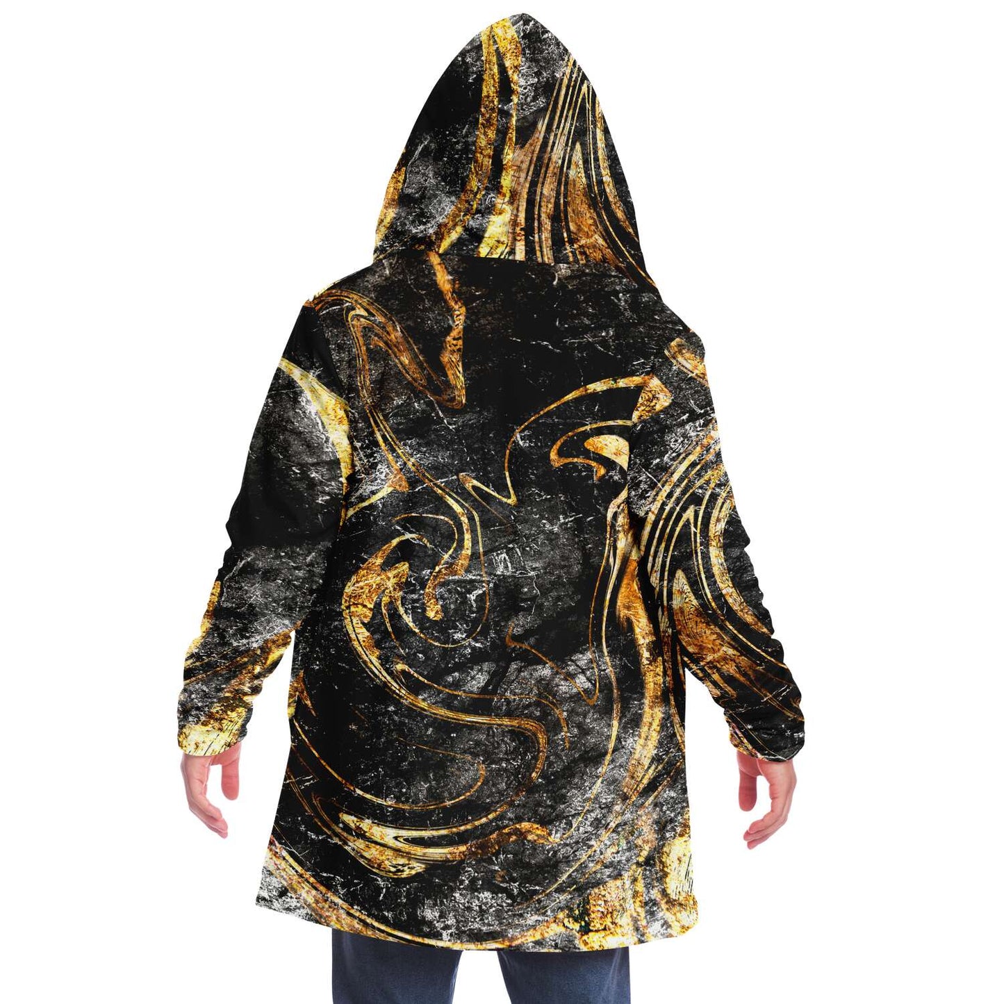 Black Gold Marbled Rave Cloak