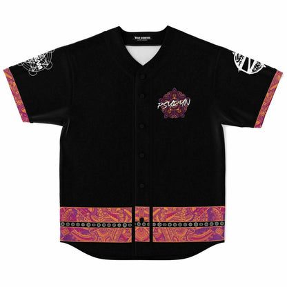 Psyryn Black Psychedelic Mandala Rave Baseball Jersey