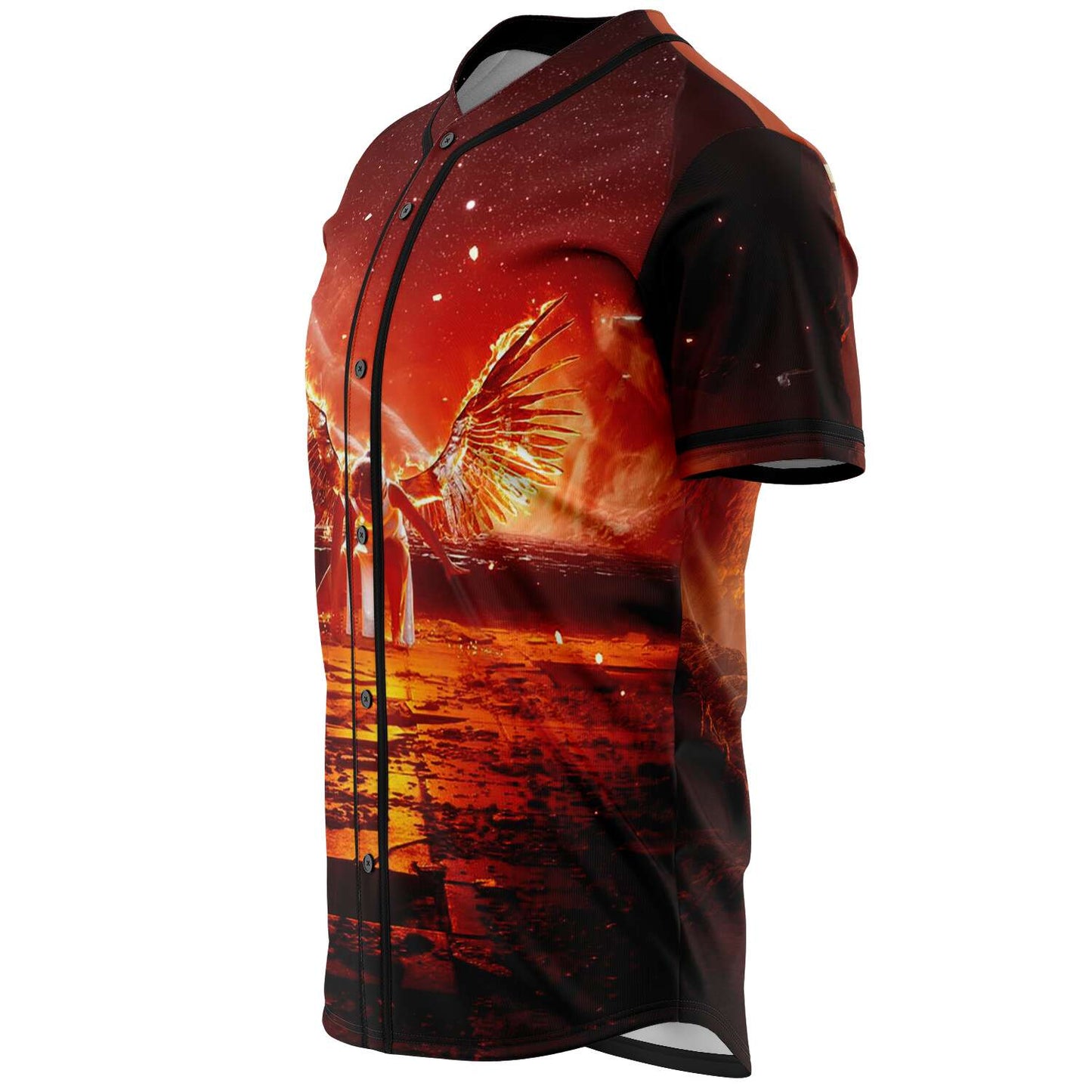 Illenium Fiery Red Flaming Phoenix Rave Baseball Jersey