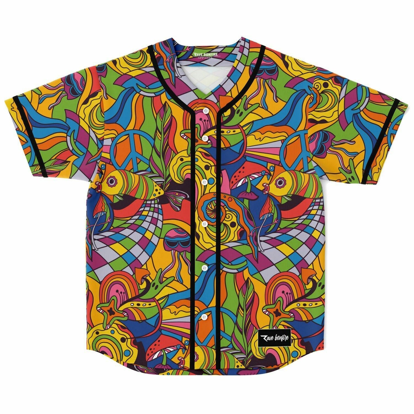 Rainbow — 60S Psychedelic Rave Baseball Jersey