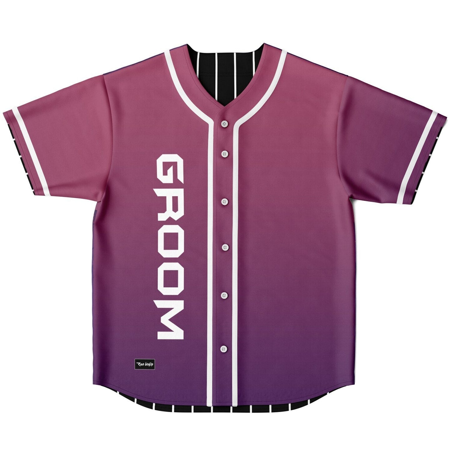 Black Pinstripe Groom Reversible Baseball Jersey