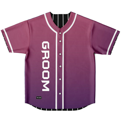 Black Pinstripe Groom Reversible Baseball Jersey