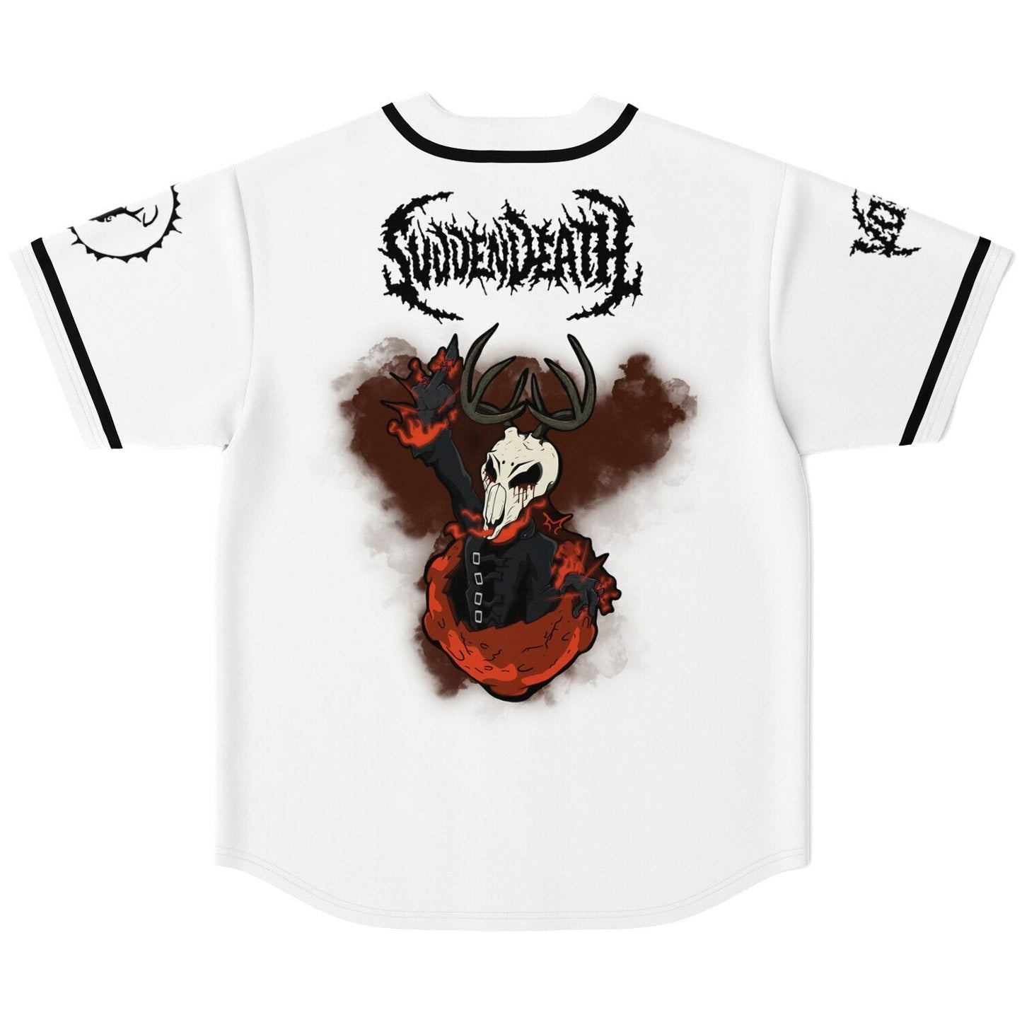 SVDDEN DEATH White Repeating Deer Rave Baseball Jersey