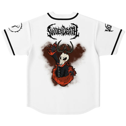 SVDDEN DEATH White Repeating Deer Rave Baseball Jersey