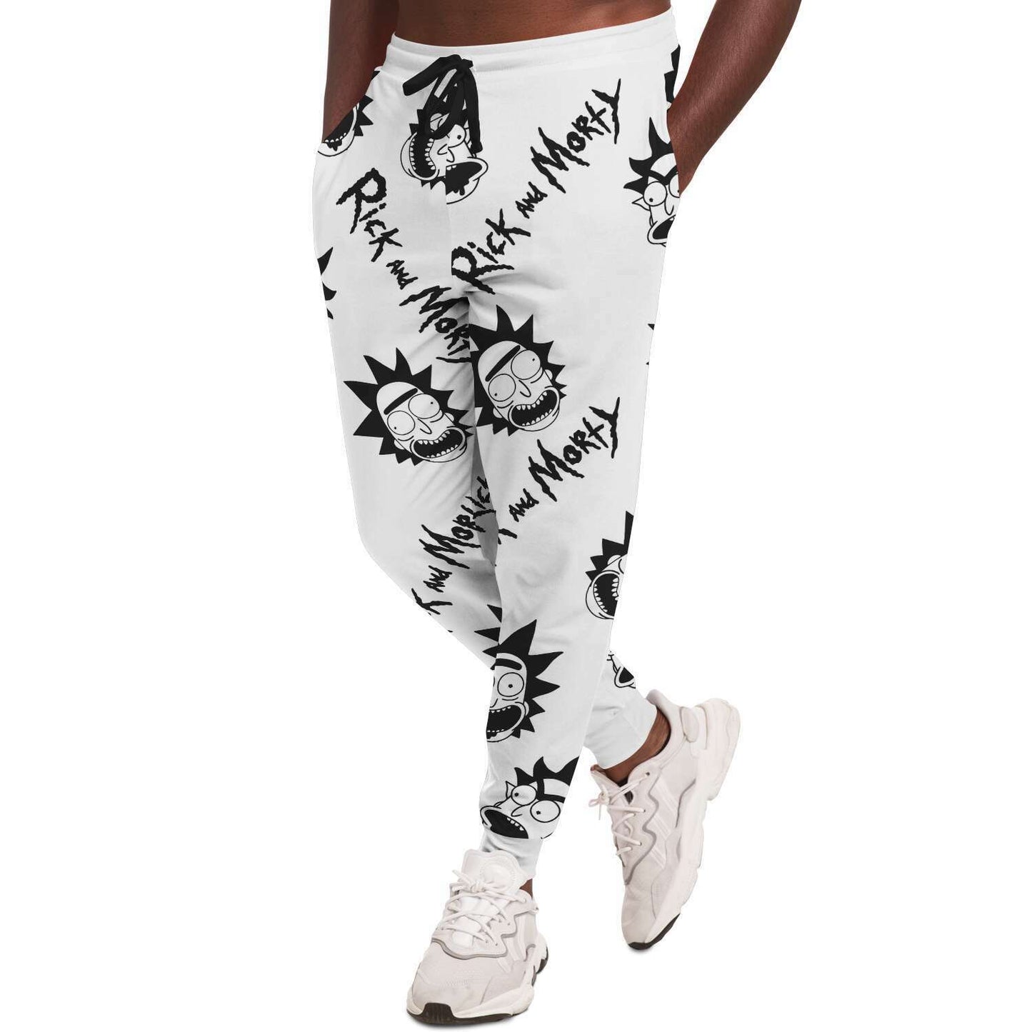 White Cartoon Character Rave Joggers