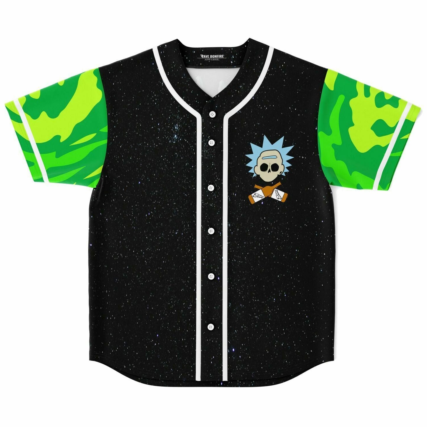 Black Starry Cartoon Mad Rave Baseball Jersey