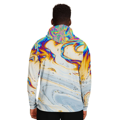 Stay Weird Rainbow Oil Slick Rave Hoodie