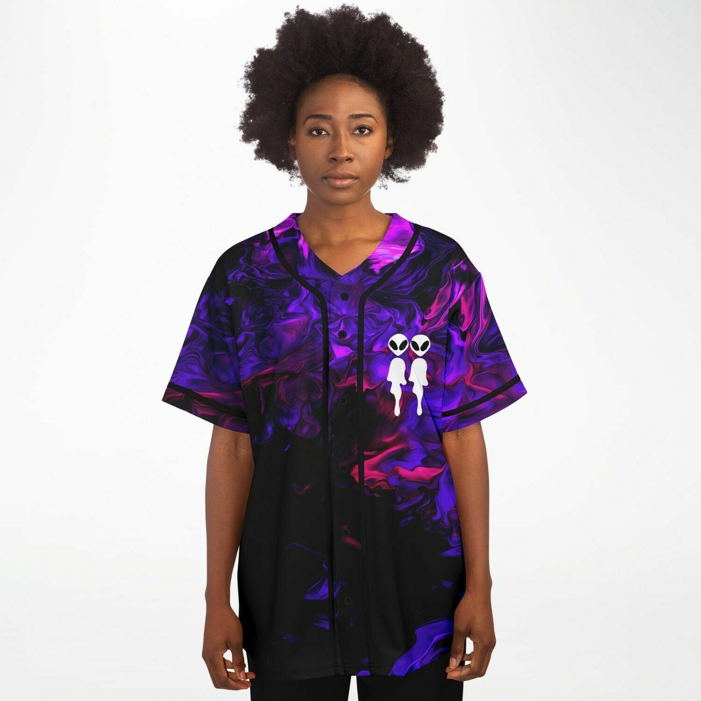 Purple Liquid Marbled Rave Baseball Jersey