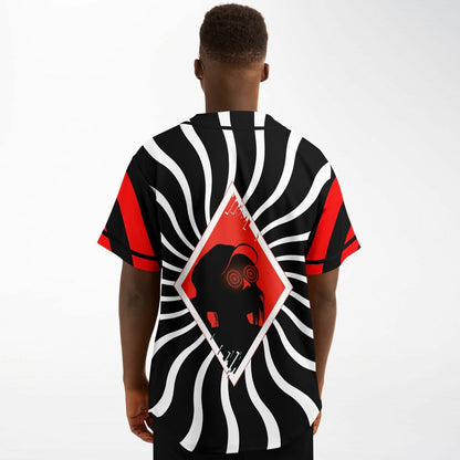 Black Bright Hypnotic Concentric Rave Baseball Jersey