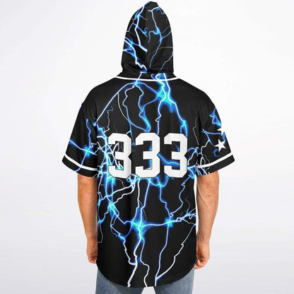 Black Crackling Electric Rave Baseball Jersey
