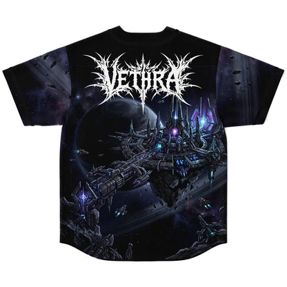 VETHRA Black Deep Sci Fi Rave Baseball Jersey