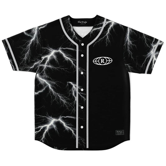 Black Electric Lightning Rave Baseball Jersey