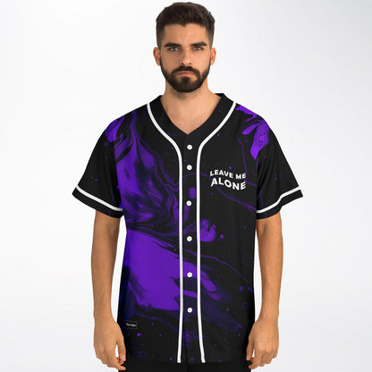 Black Swirling Purple Rave Baseball Jersey