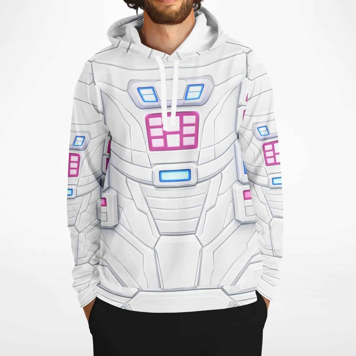 Astro Ave White Mech Armor Rave Hoodie