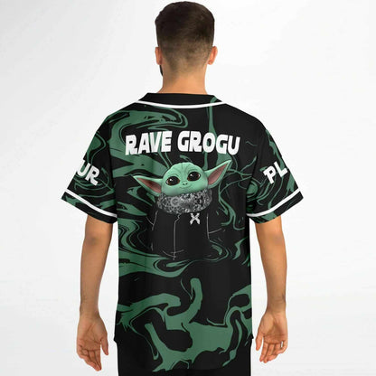 Black Sage Liquid Marble Rave Baseball Jersey