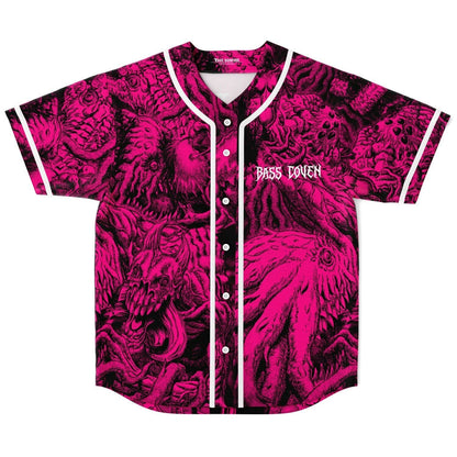 Hot Pink Densely Packed Rave Baseball Jersey