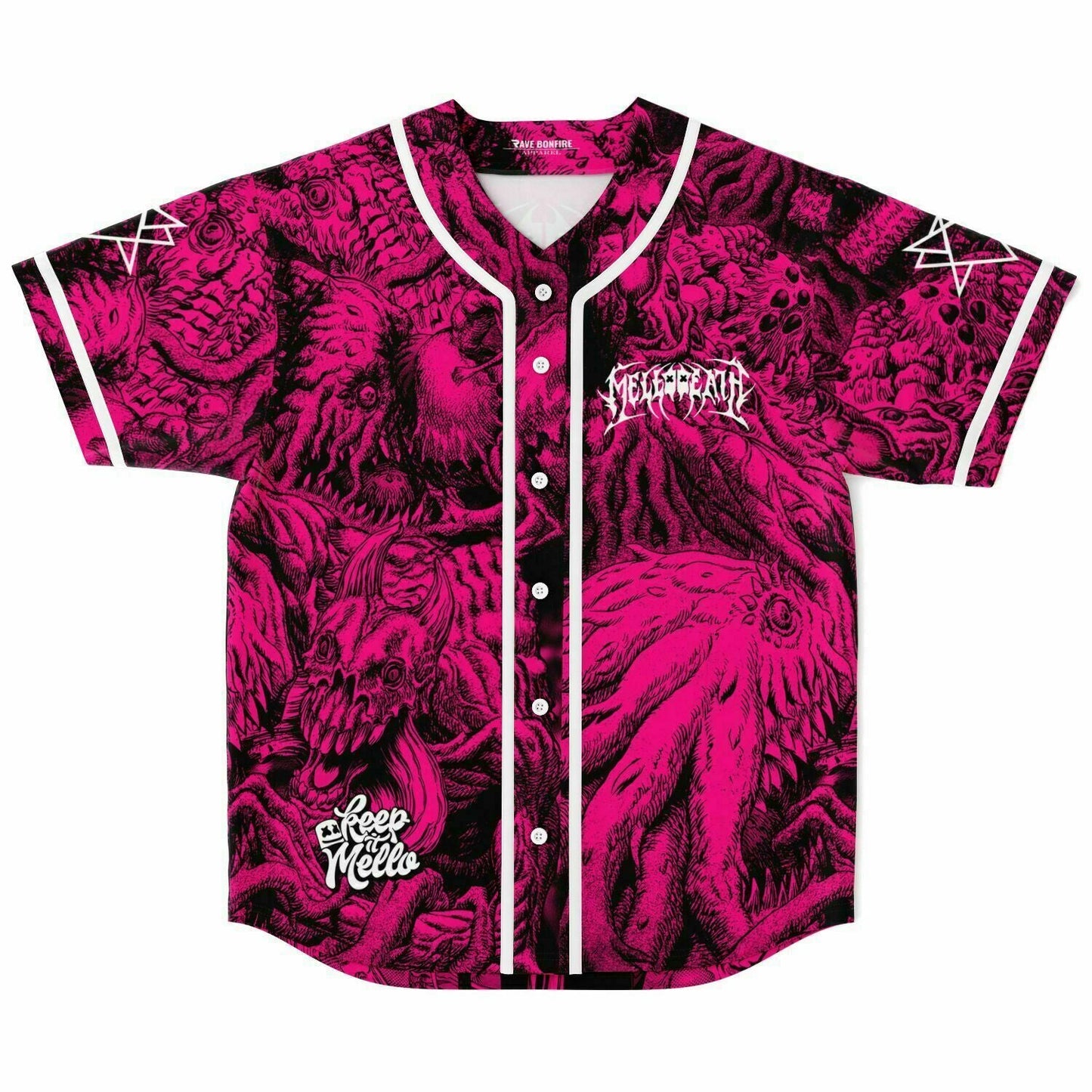 Marshmello Hot Pink Dense Horror Rave Baseball Jersey