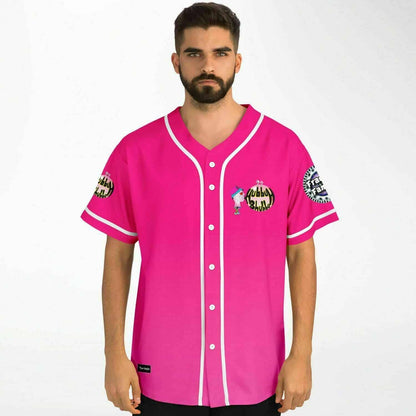 Hot Pink Bubblegum Brand Rave Baseball Jersey