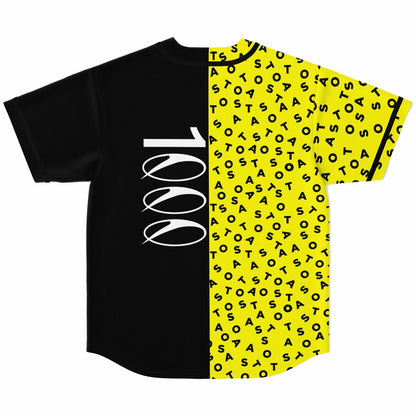 Split Black Panel Block Rave Baseball Jersey