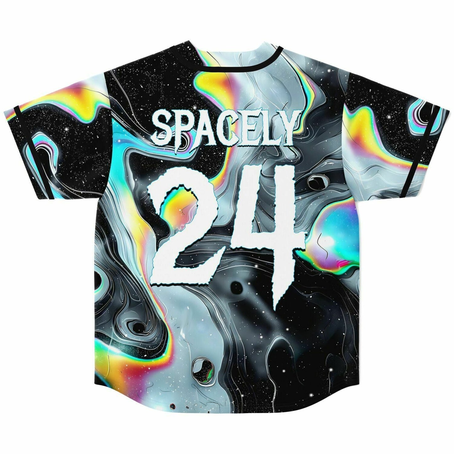 Black Psychedelic Marbled Rave Baseball Jersey