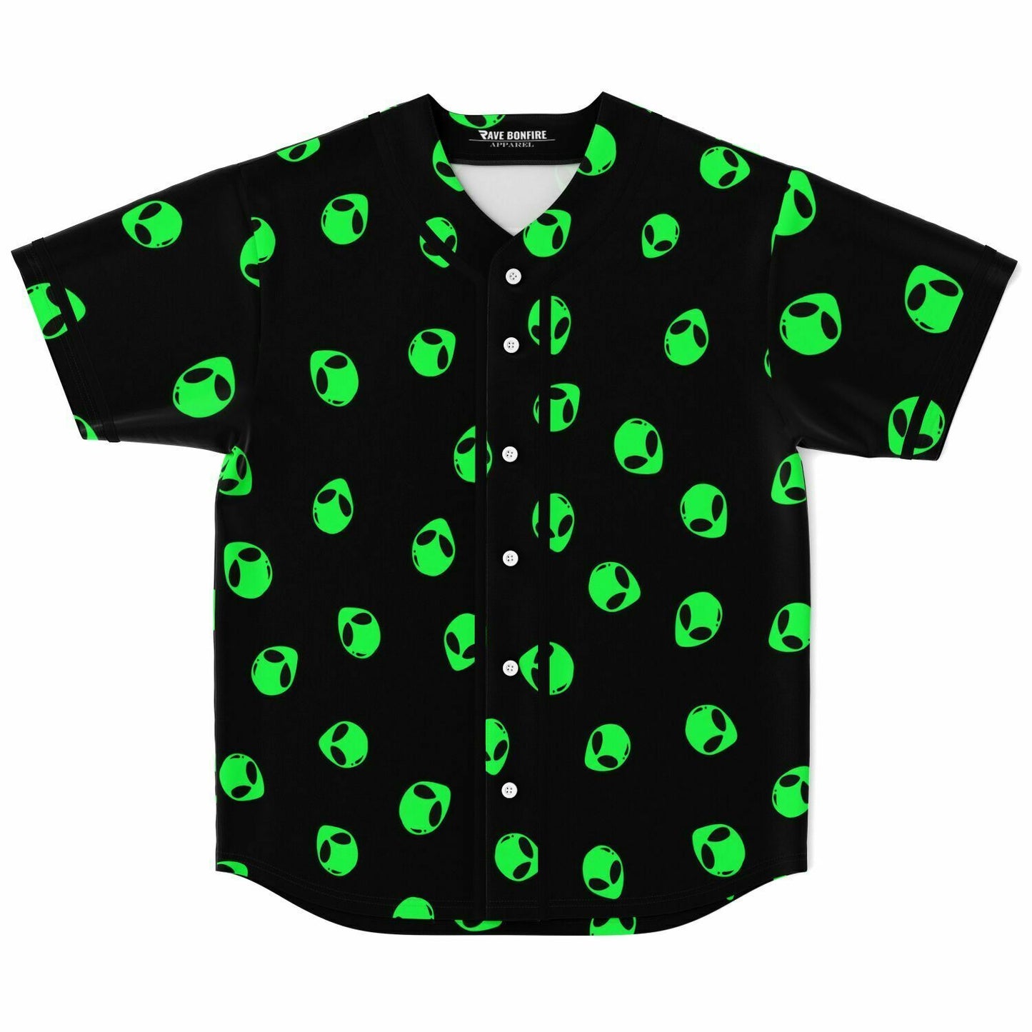 Black Repeating Cartoon Rave Baseball Jersey