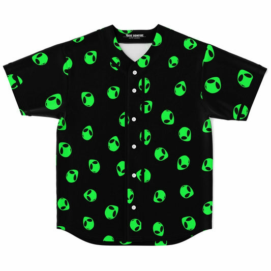 Black Repeating Cartoon Rave Baseball Jersey