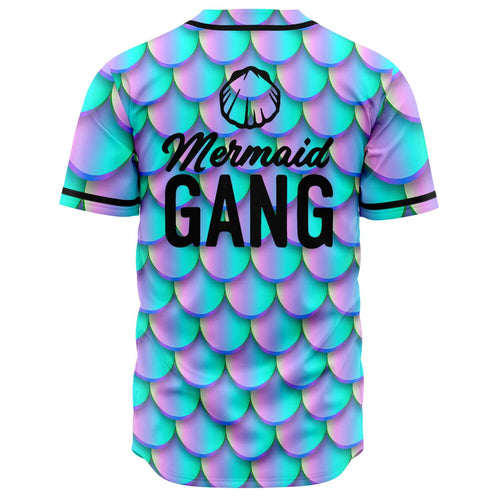 Iridescent Teal Mermaid Fish Rave Baseball Jersey