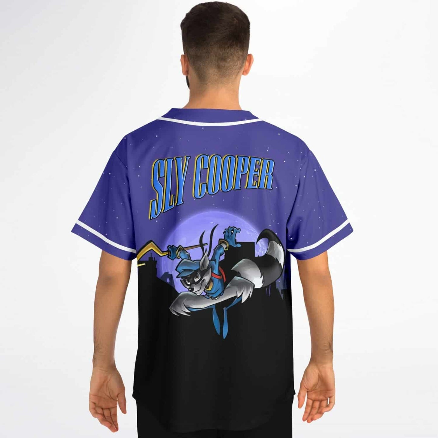 Purple Night Starry Cityscape Rave Baseball Jersey