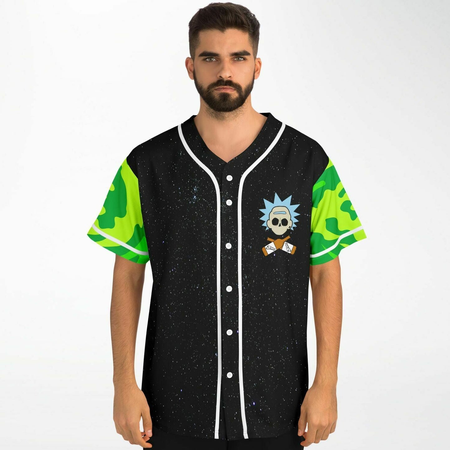 Black Starry Cartoon Mad Rave Baseball Jersey
