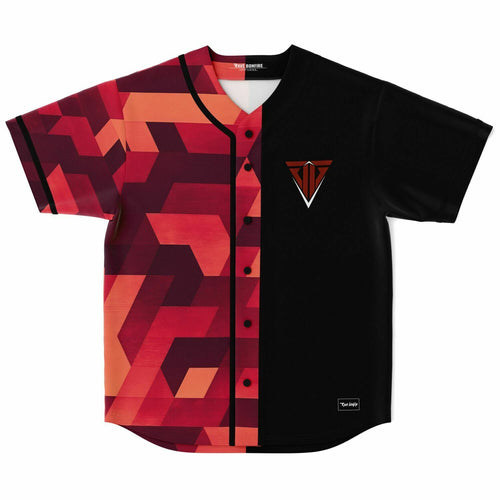 Red 3D Isometric Rave Baseball Jersey