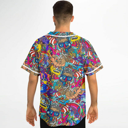 Grey Dense Doodle Rave Baseball Jersey
