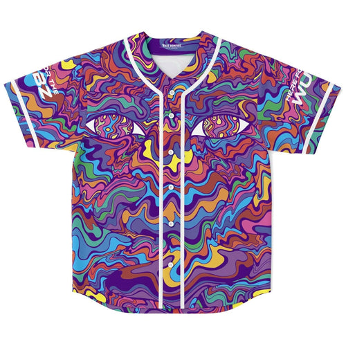 LSDREAM Vivid Psychedelic Liquid Marbled Rave Baseball Jersey