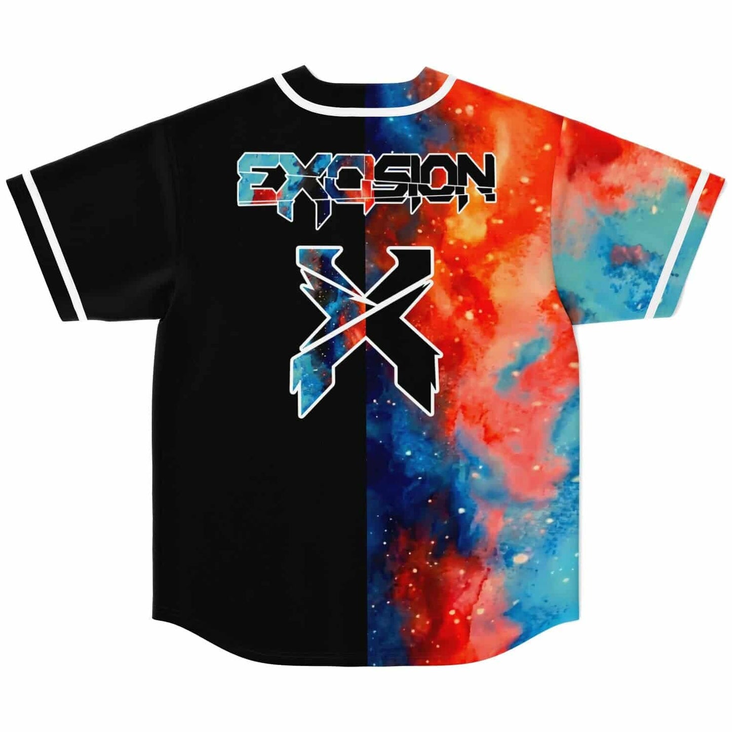 Excision Black Split Panel Galaxy Rave Baseball Jersey