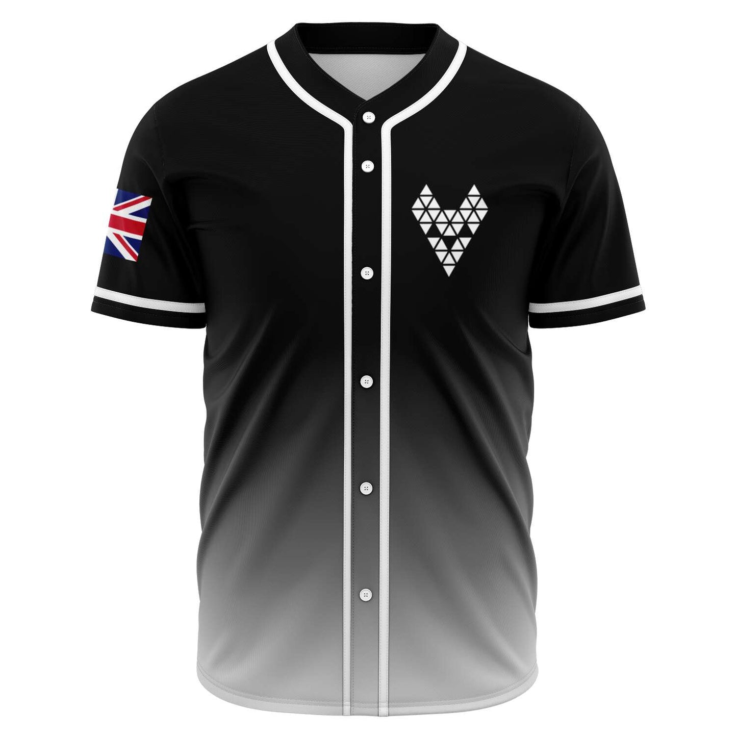Black White Minimal Triangular Rave Baseball Jersey