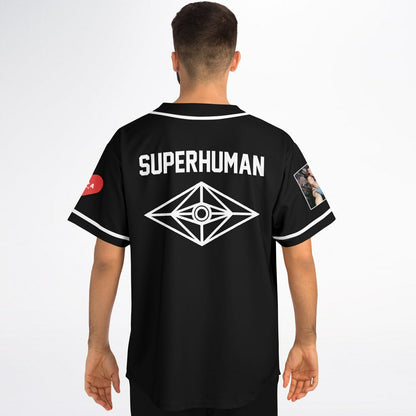 SLANDER Black ‘Slander’ Brush Rave Baseball Jersey
