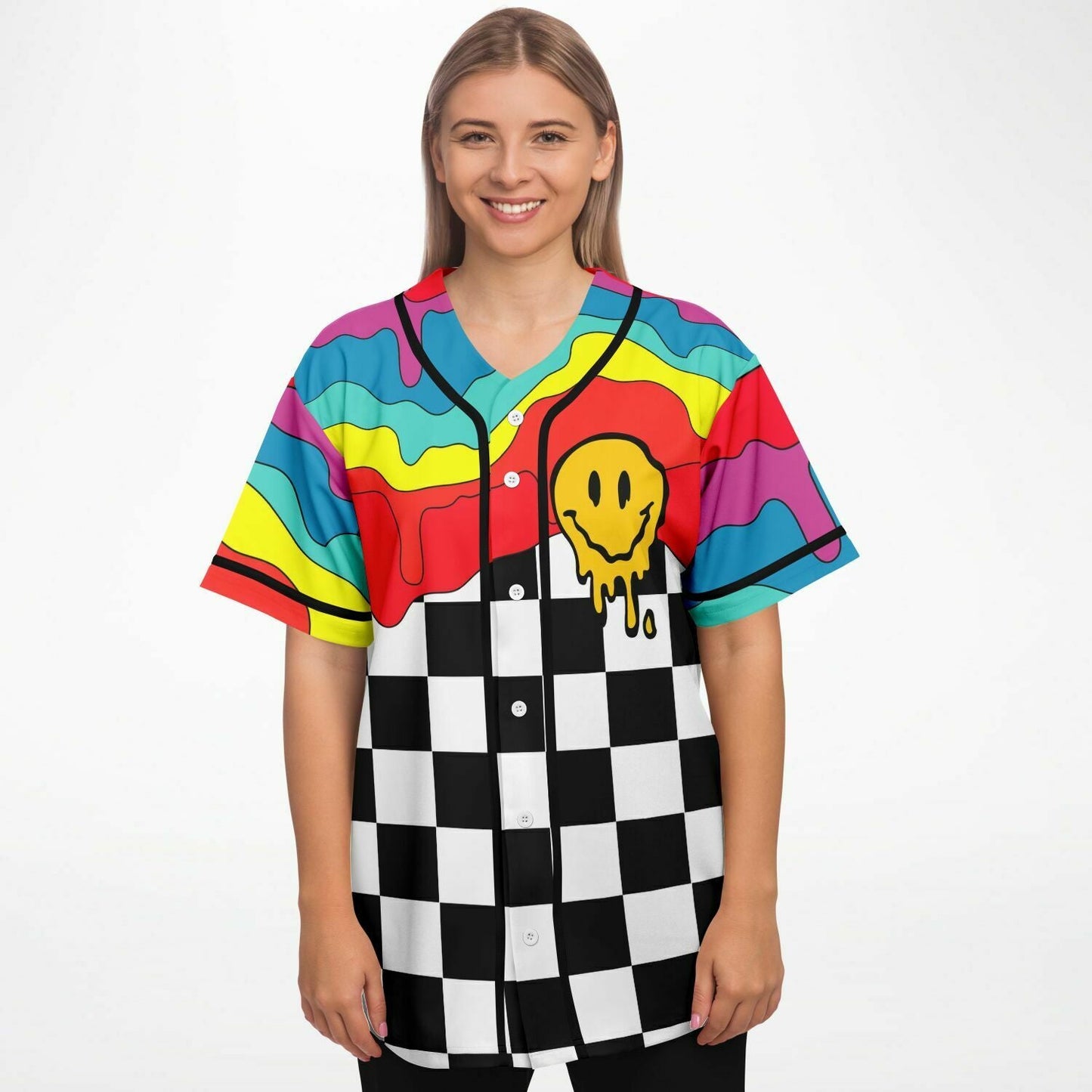 Rainbow Melting Rave Baseball Jersey