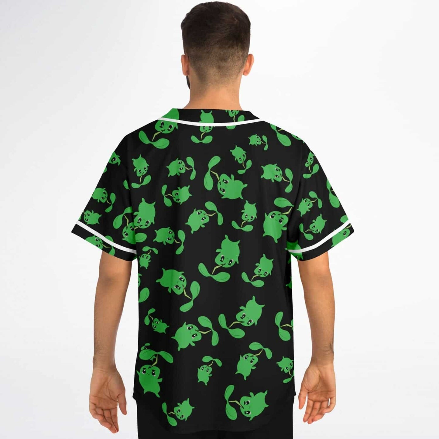 Black Repeating Cute Rave Baseball Jersey