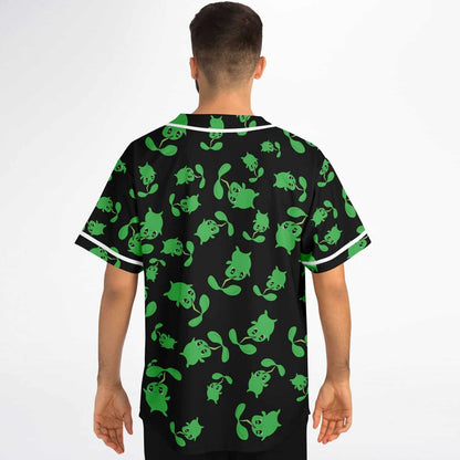 Black Repeating Cute Rave Baseball Jersey