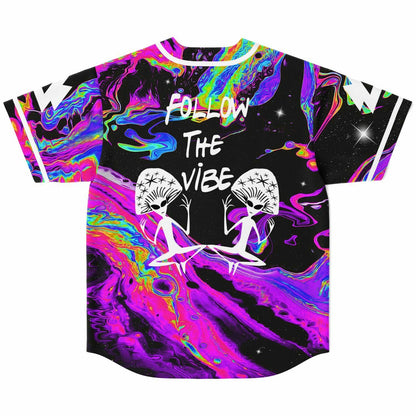 LSDREAM Black Trippy Liquid Rave Baseball Jersey