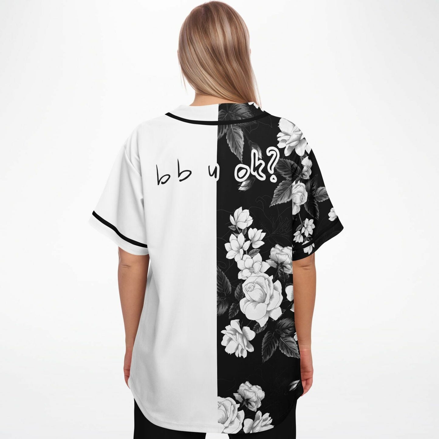 San Holo Black White Split Rave Baseball Jersey