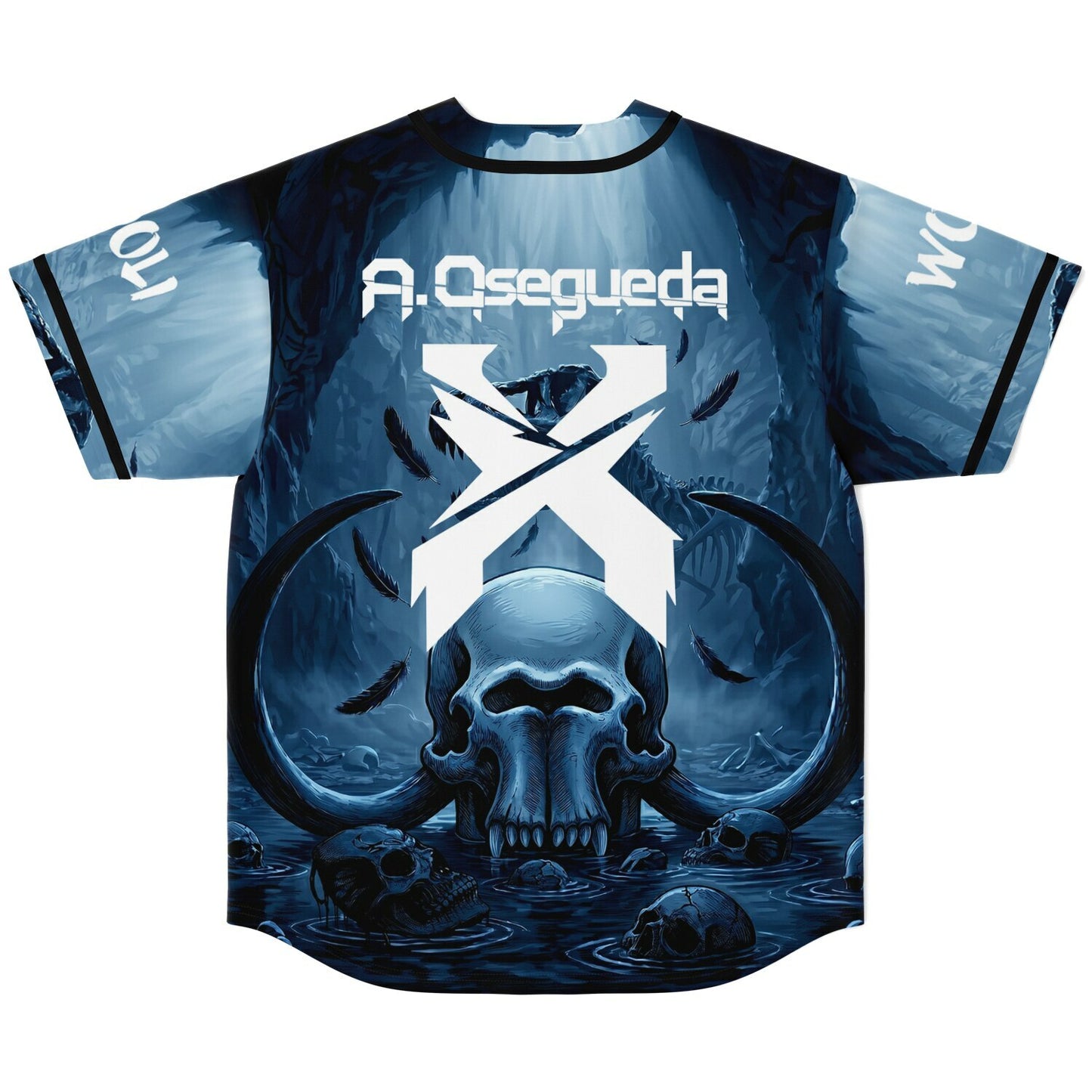 Dark Navy Underwater Rave Baseball Jersey