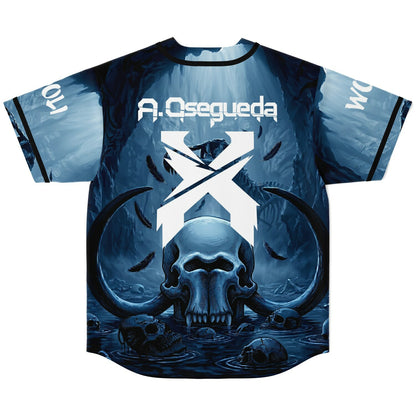 Dark Navy Underwater Rave Baseball Jersey